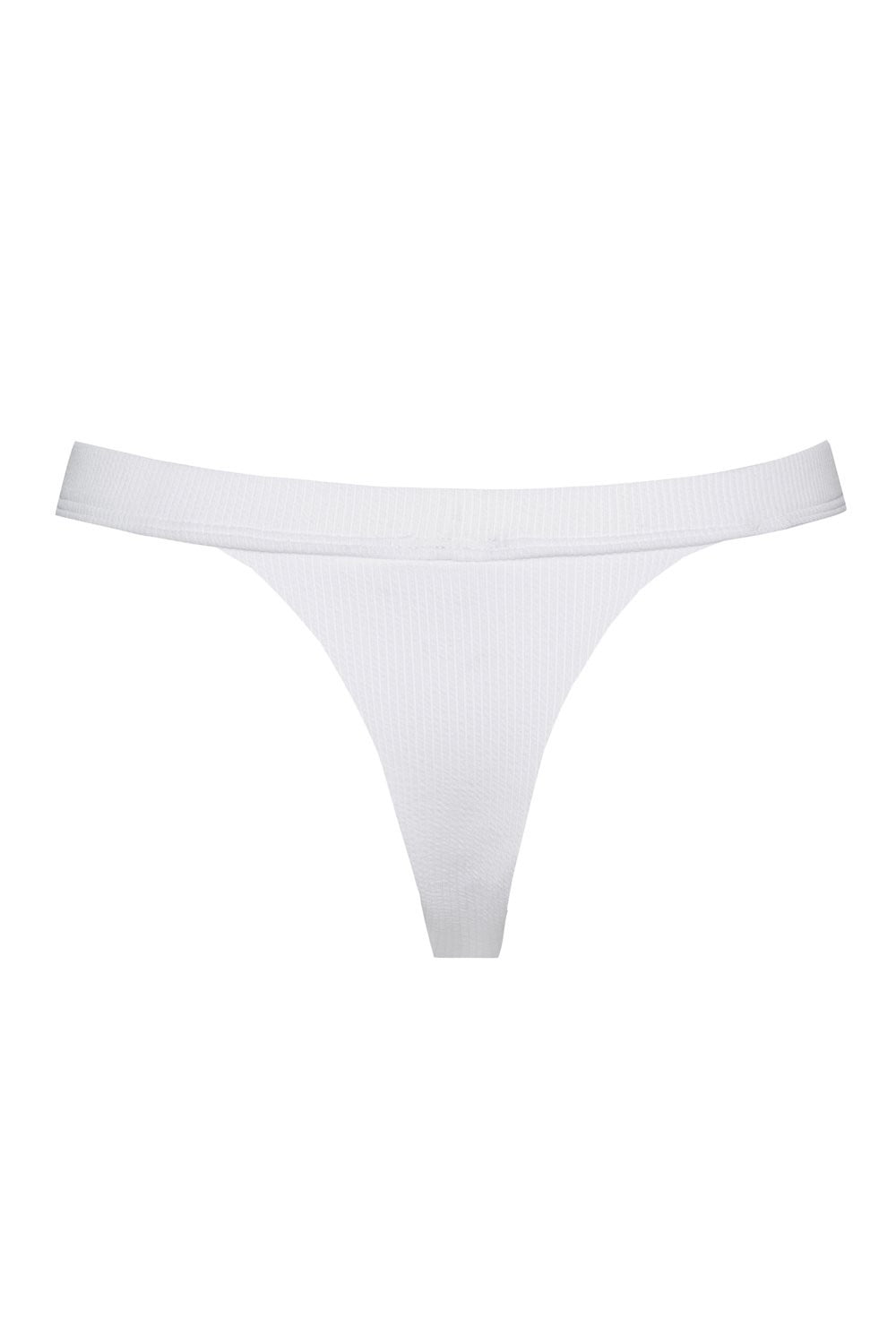 White Ribbed High Rise Bikini Bottoms – FloralKini