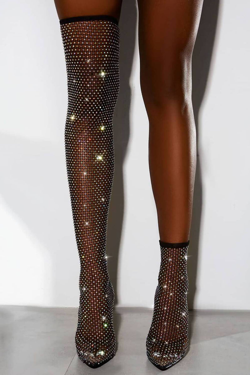 fishnet ankle boots