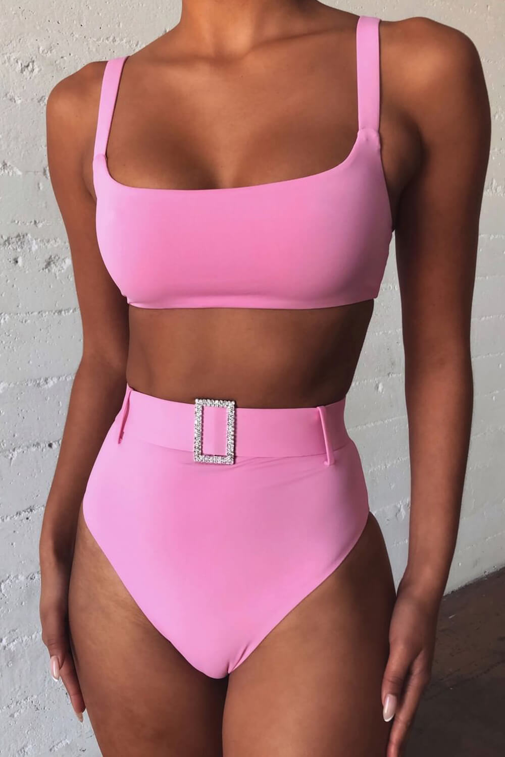 Pink high hot sale waisted bikini