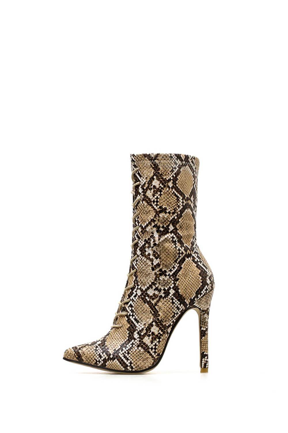 snake lace up boots