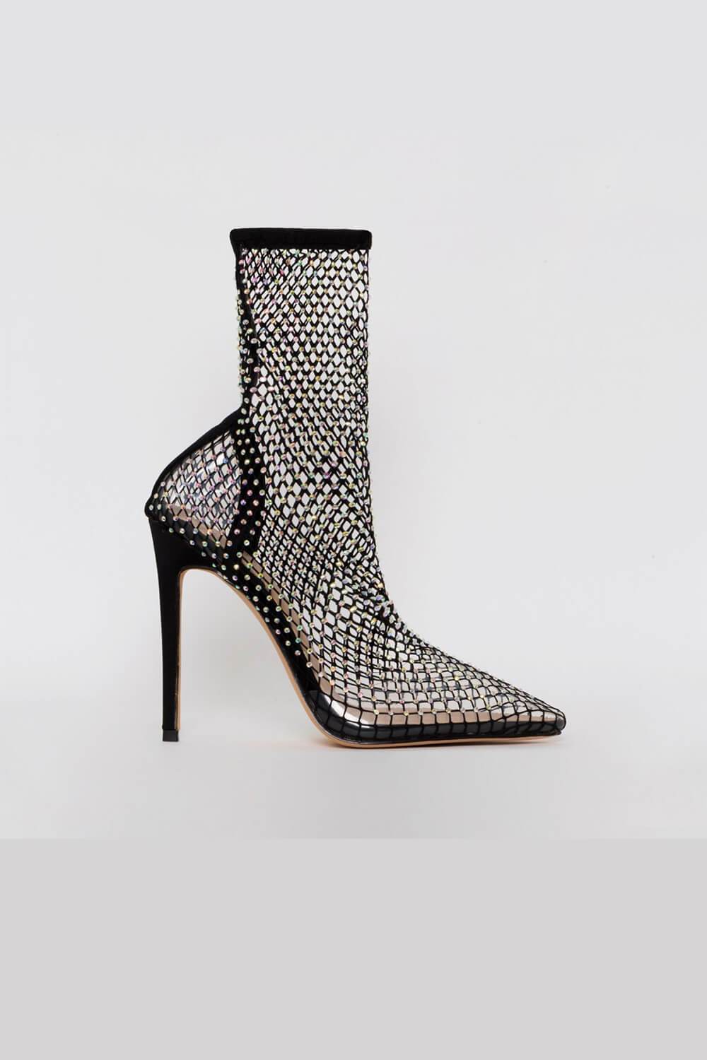 fishnet ankle boots
