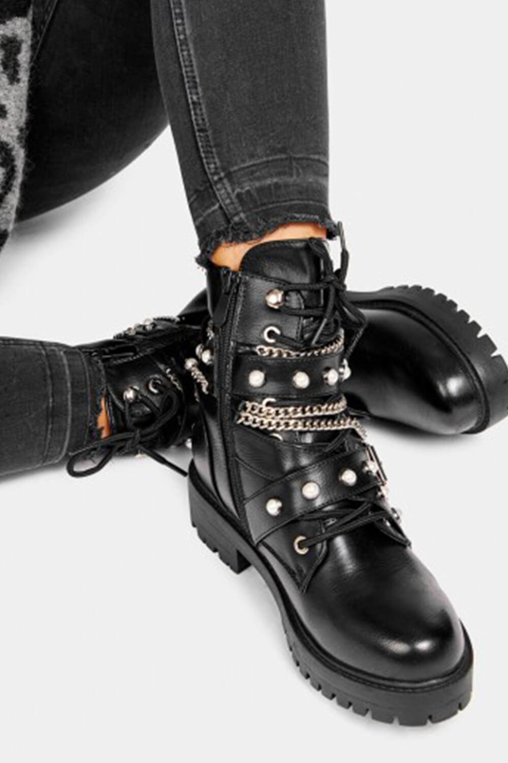 black ankle moto boots