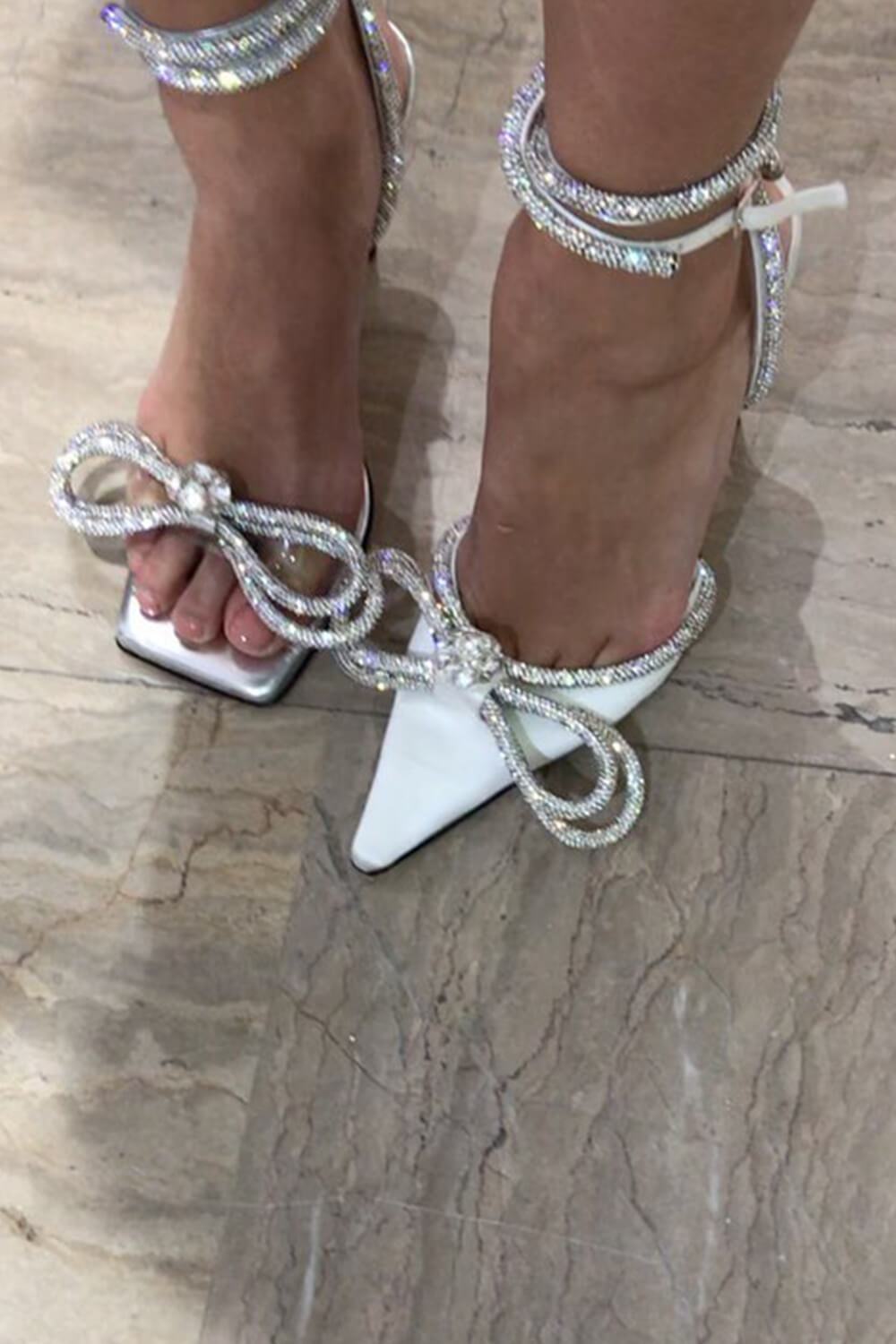 diamante wrap around heels