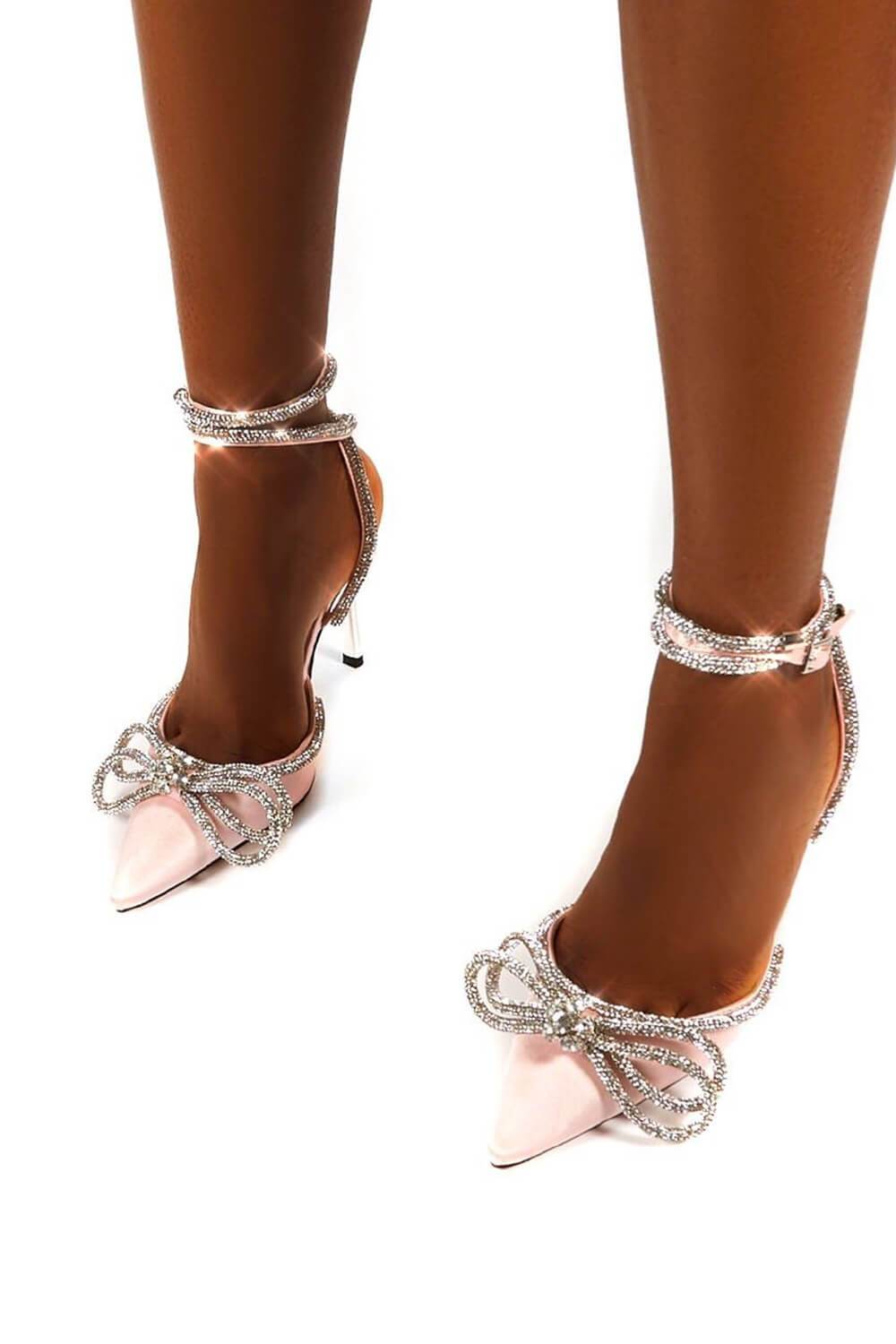 diamante wrap around heels