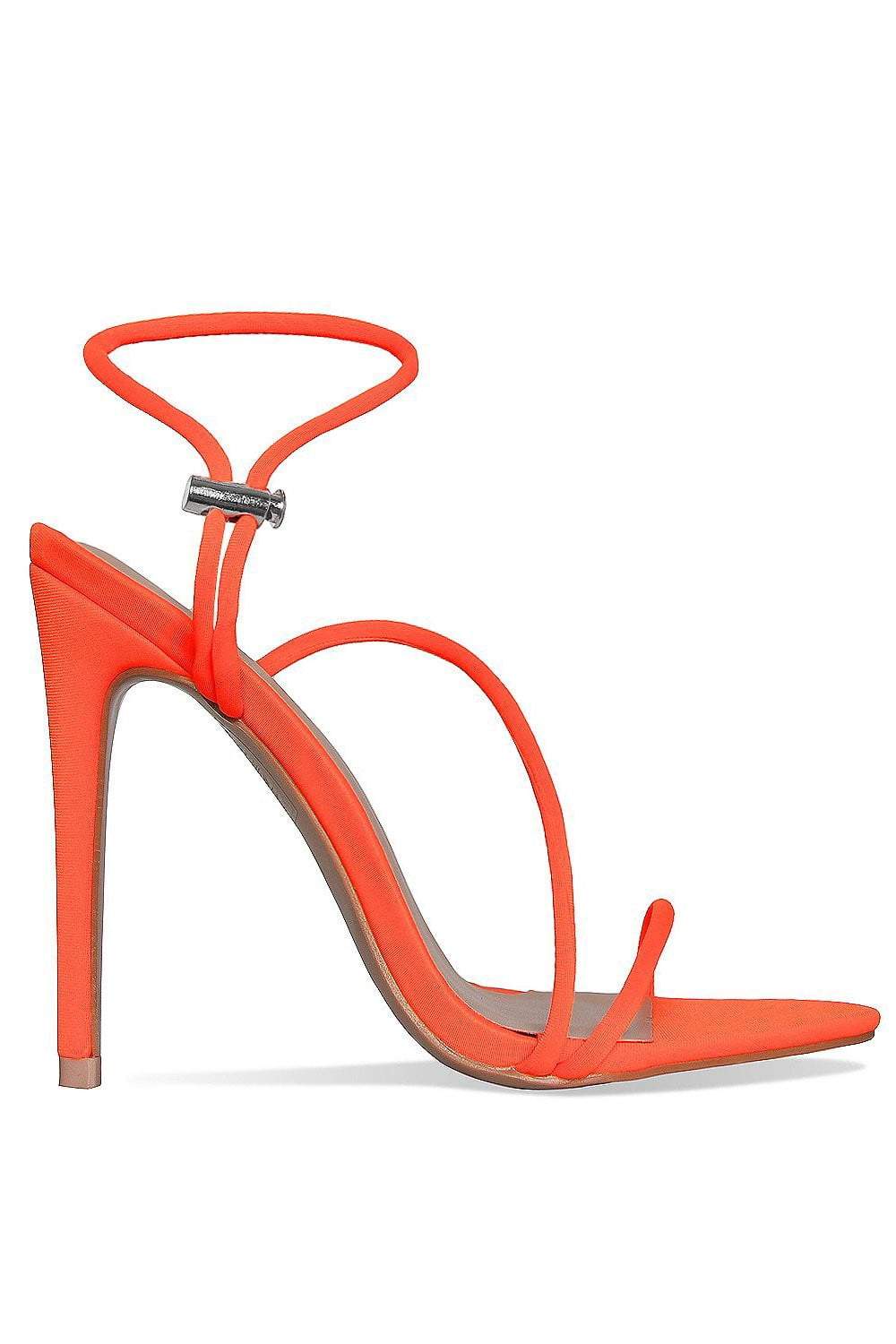neon orange strappy heels