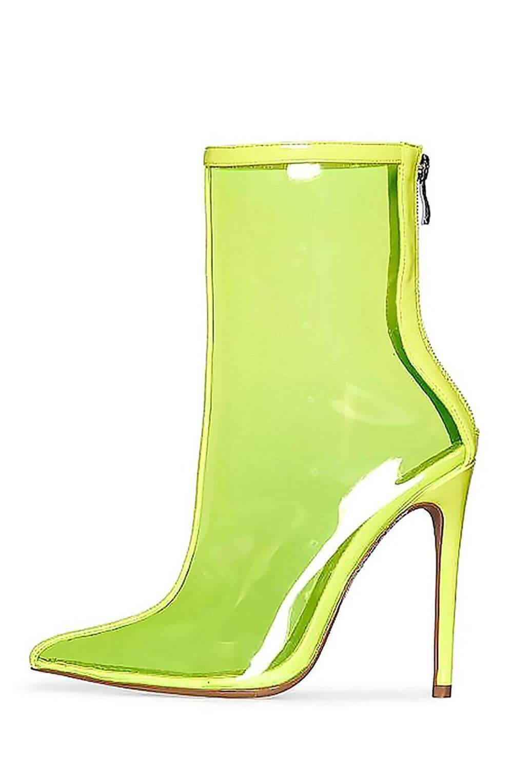 neon yellow and clear heels