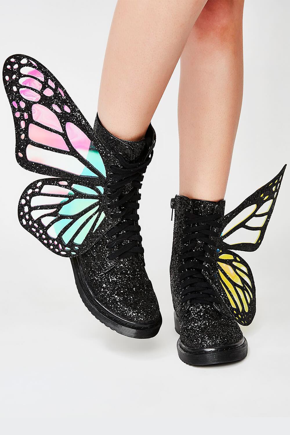 boots with butterfly wings