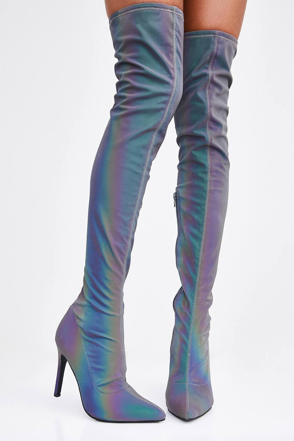 Rainbow Reflective Satin Pointed Toe 