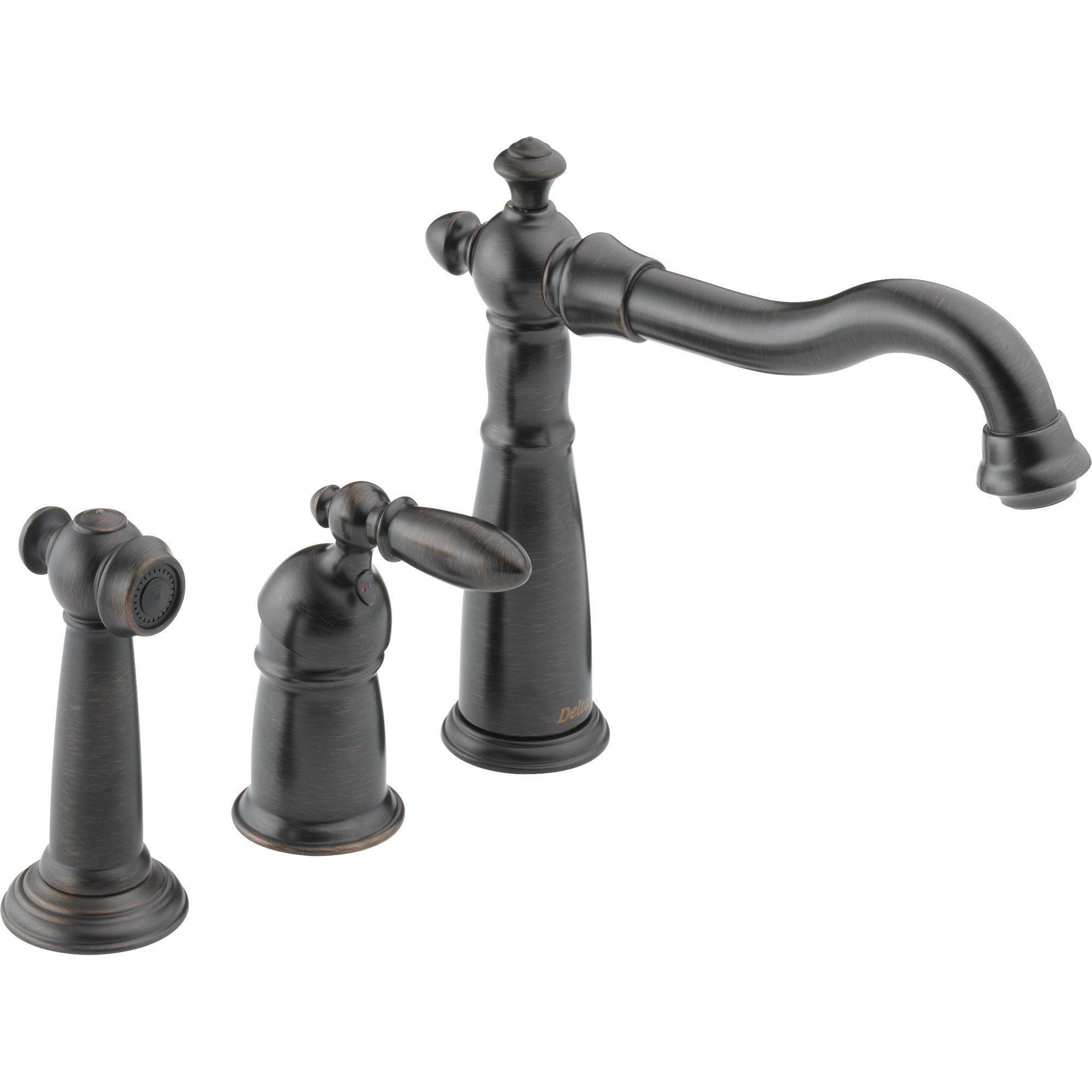 Delta Victorian Widespread Venetian Bronze Kitchen Faucet W Side Spra FaucetListcom