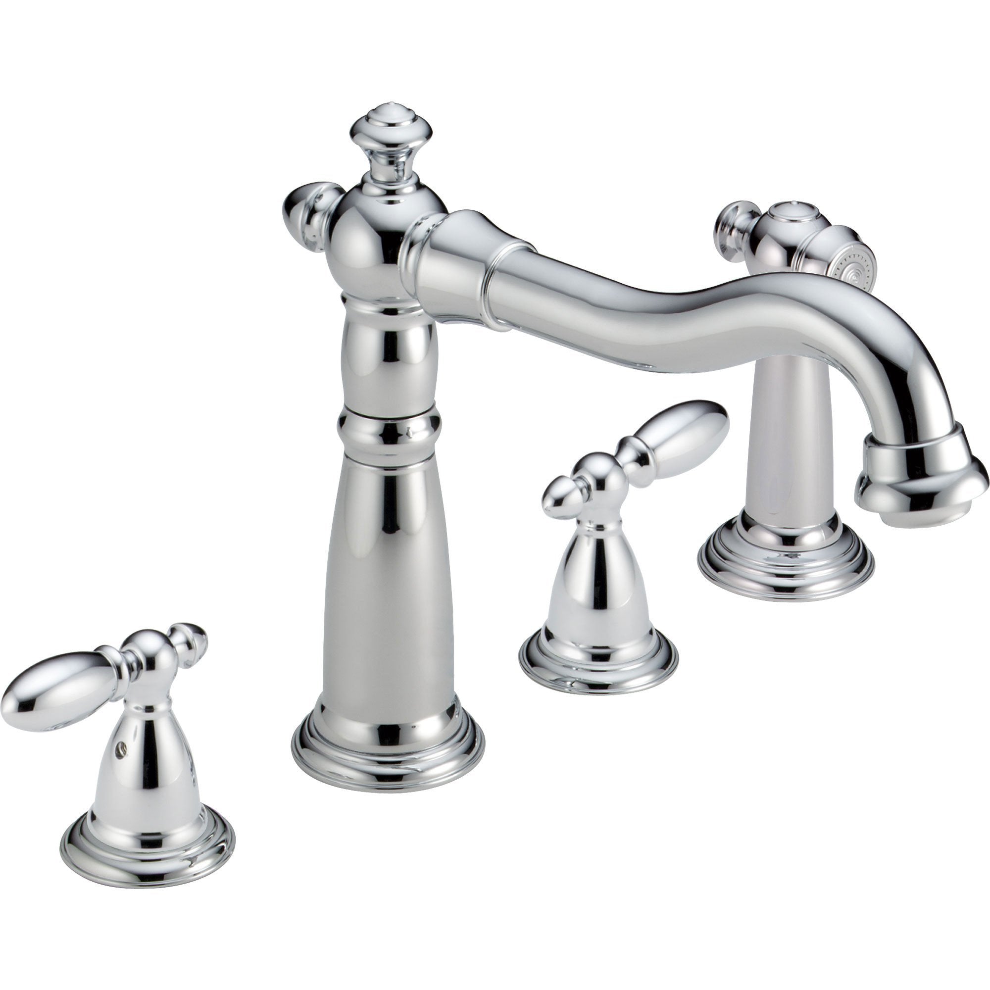 Delta Chrome Two Handle Widespread Kitchen Sink Faucet With Spray 5558 Faucetlistcom