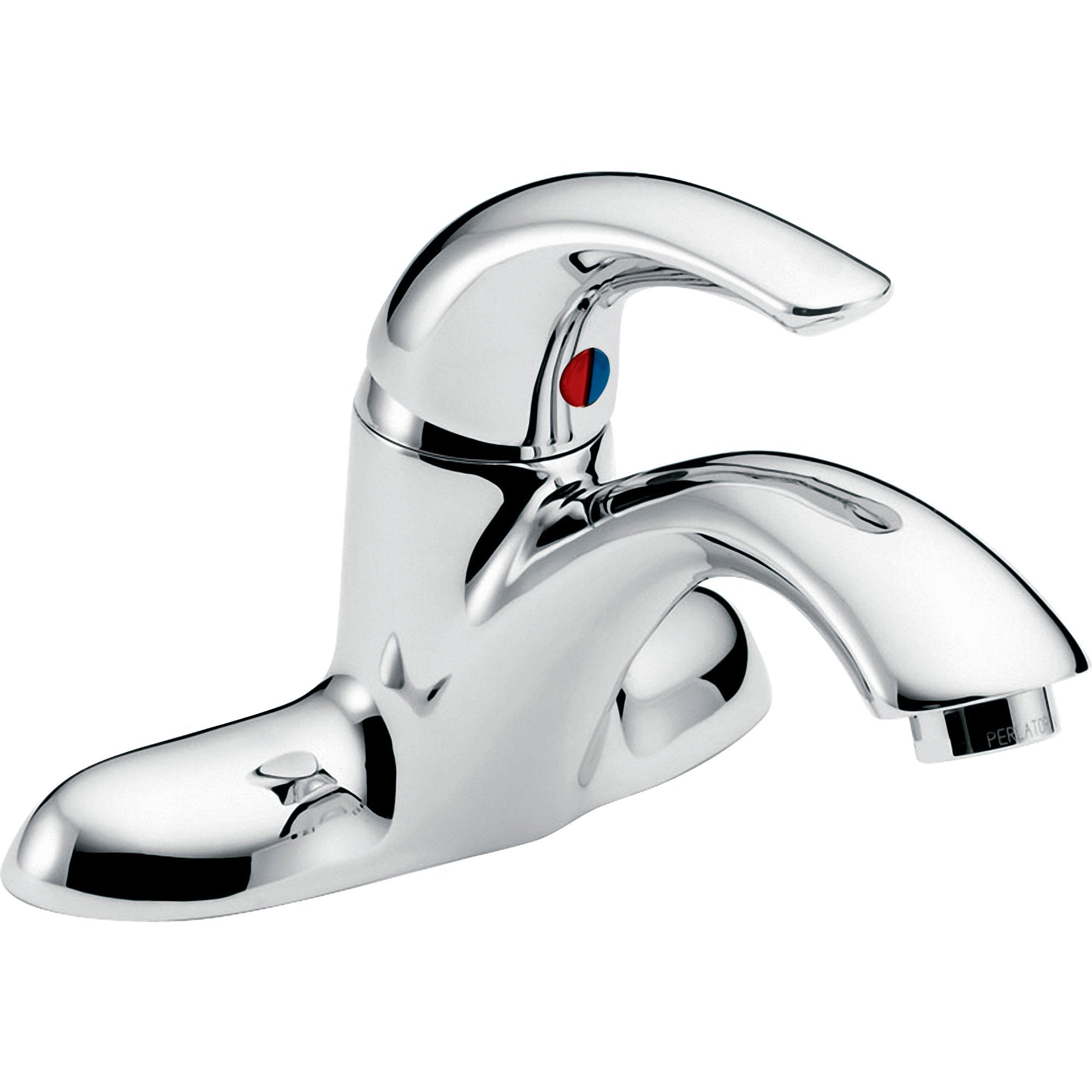 Delta Teck Two Hole Single Handle Mid Arc Bathroom Faucet In