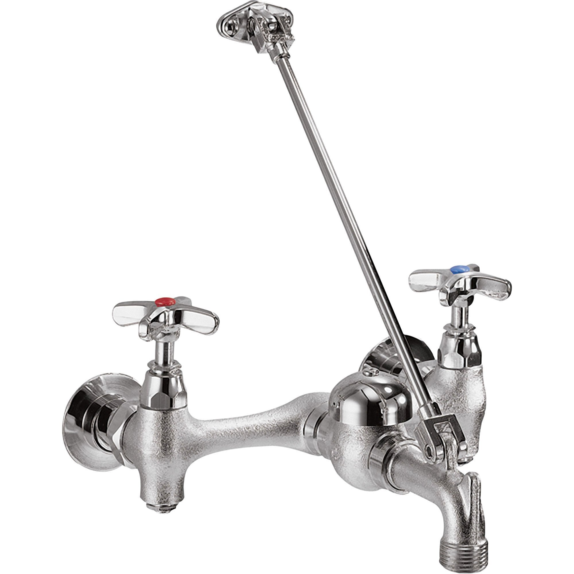 Delta Commercial 8 Chrome 2 Handle Low Arc Wall Mount Bathroom Faucet 8876