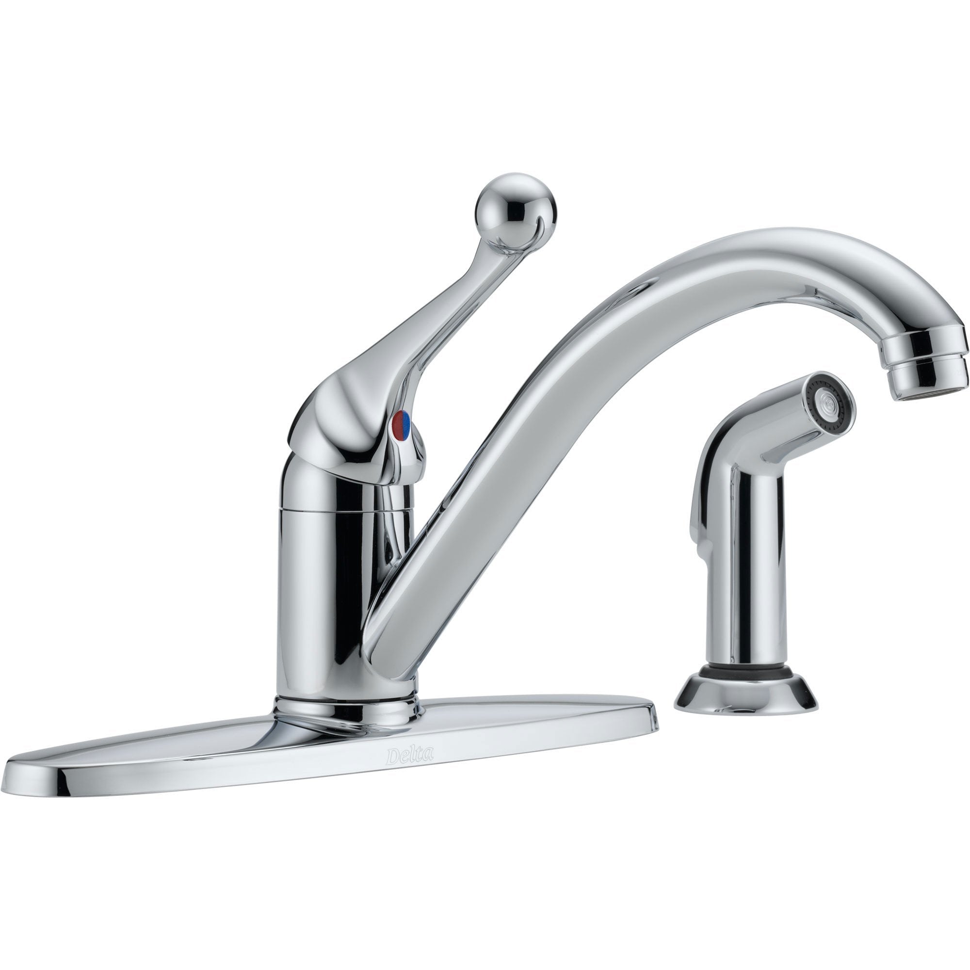 Delta Classic Single Handle Side Sprayer Kitchen Faucet in ...