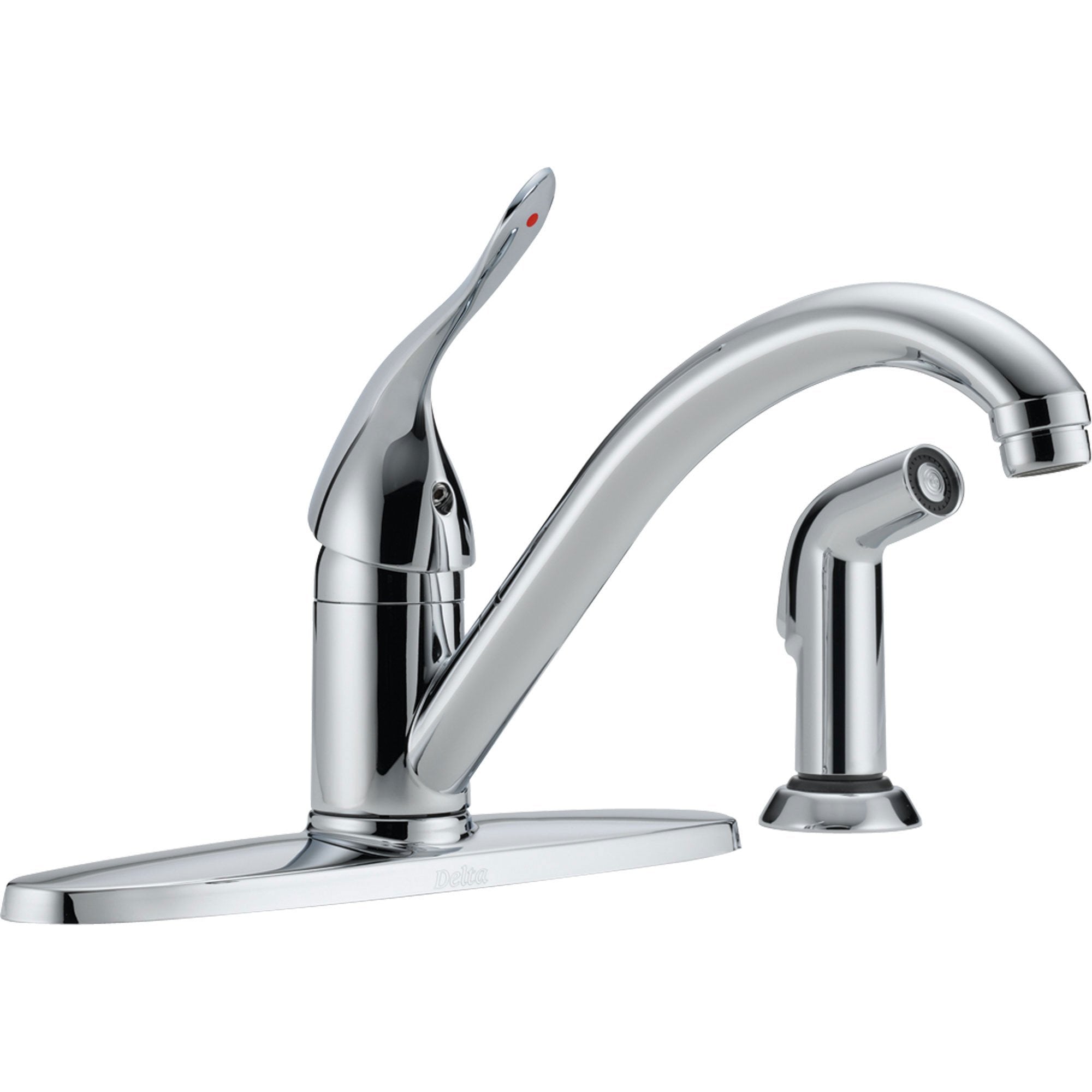 Delta Classic Chrome Single Handle Kitchen Sink Faucet With Side Spray Faucetlistcom