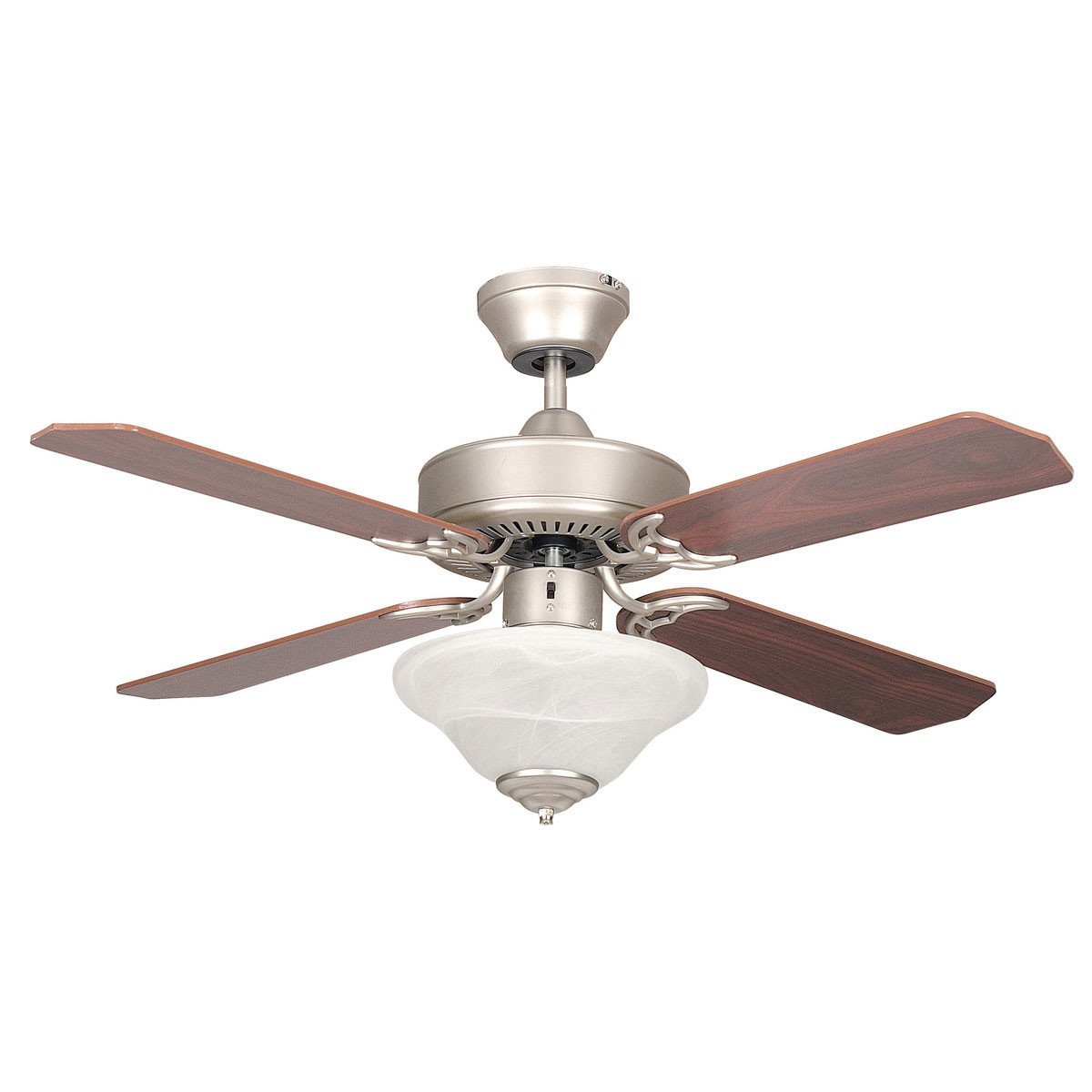 Concord Fans 42 Satin Nickel Modern Small Ceiling Fan With Bowl Style Light Kit