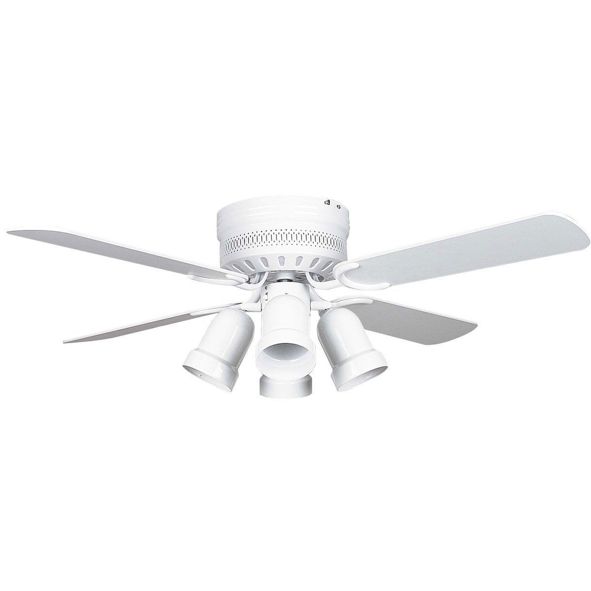 Concord Fans 42 Small White Low Profile Hugger Ceiling Fan With Lights