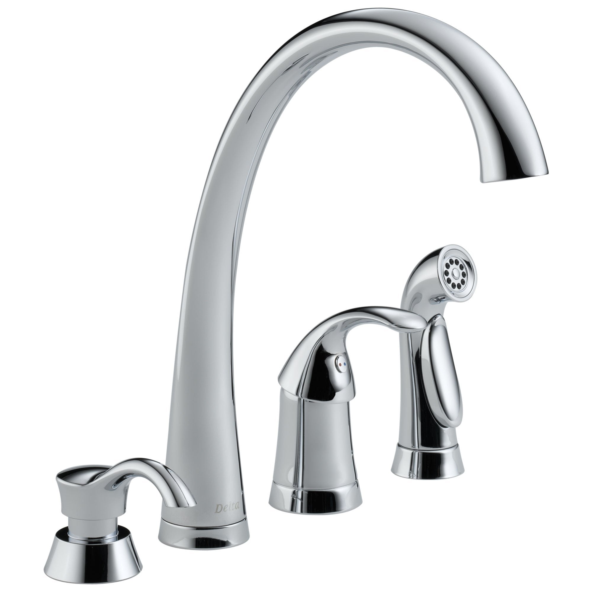 Delta Pilar Collection Chrome Finish Single Handle Kitchen Sink Faucet Faucetlistcom