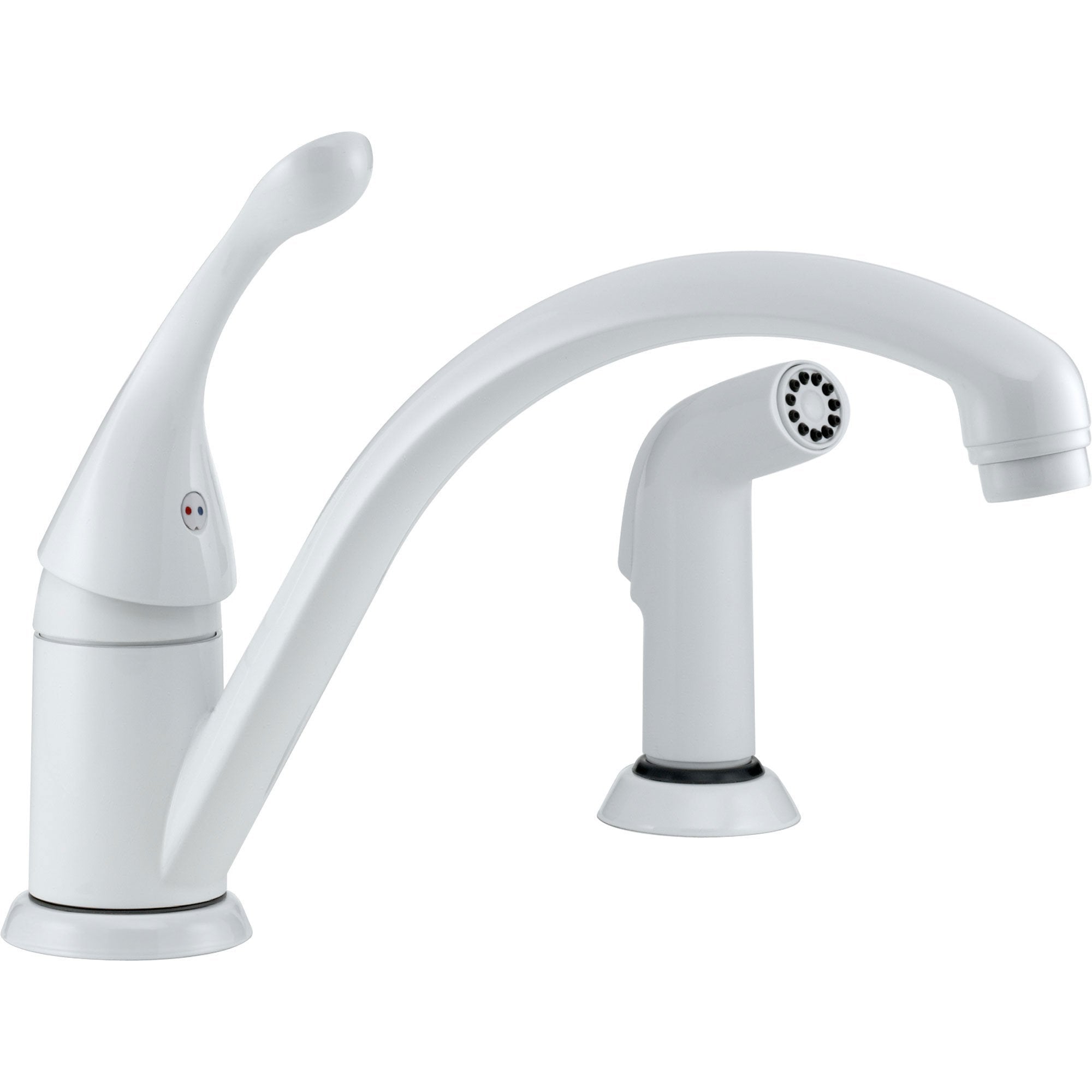 Delta Collins Single Handle White Kitchen Faucet With Side Sprayer 474 FaucetListcom