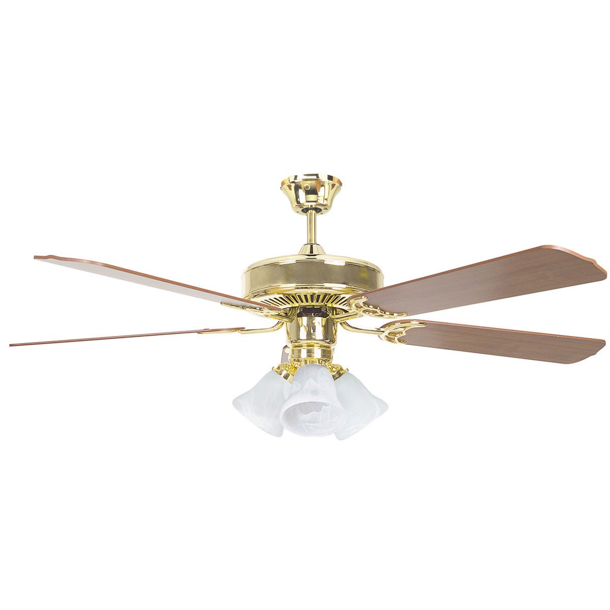 Concord Fans 52 Heritage Home Elegant Polished Brass Ceiling Fan