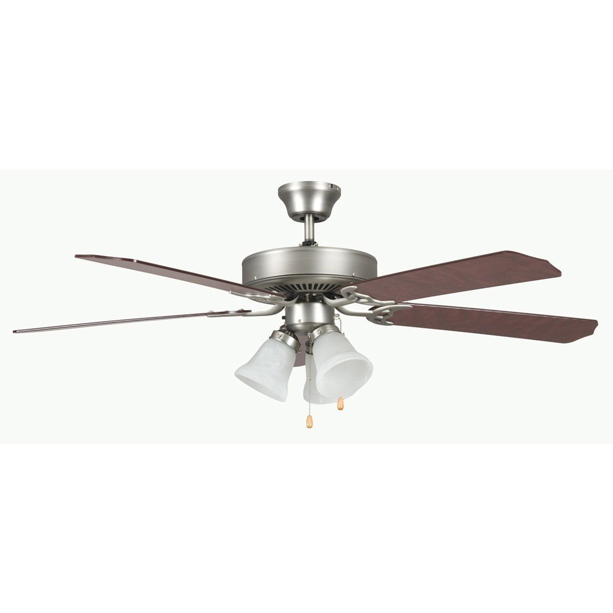 Concord Fans 52 Heritage Home Elegant Satin Nickel Ceiling Fan With 3 Lights