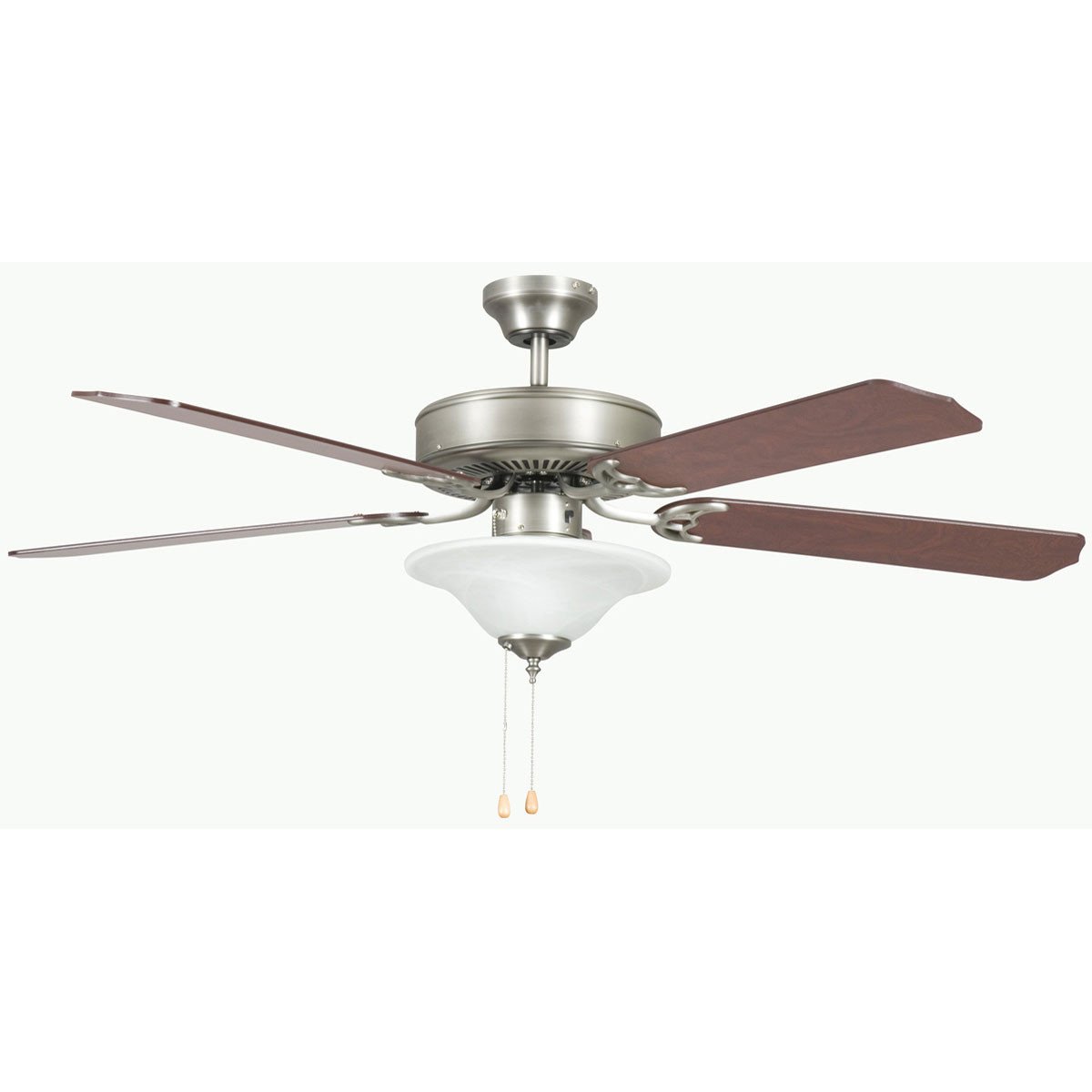 Concord Fans 52 Heritage Square Satin Nickel Ceiling Fan With Light Kit