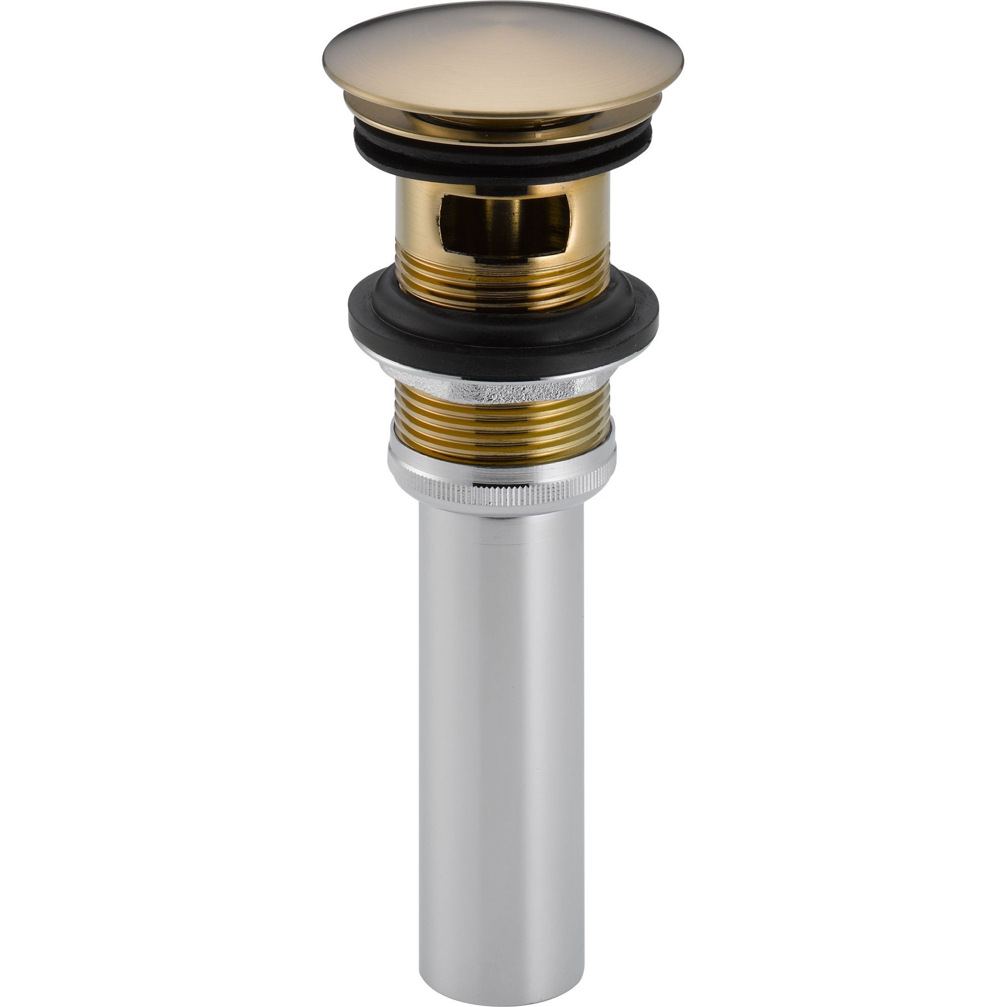 Delta Champagne Bronze Push Pop Up Bathroom Sink Drain With Overflow 5   72173 CZ 2000x 