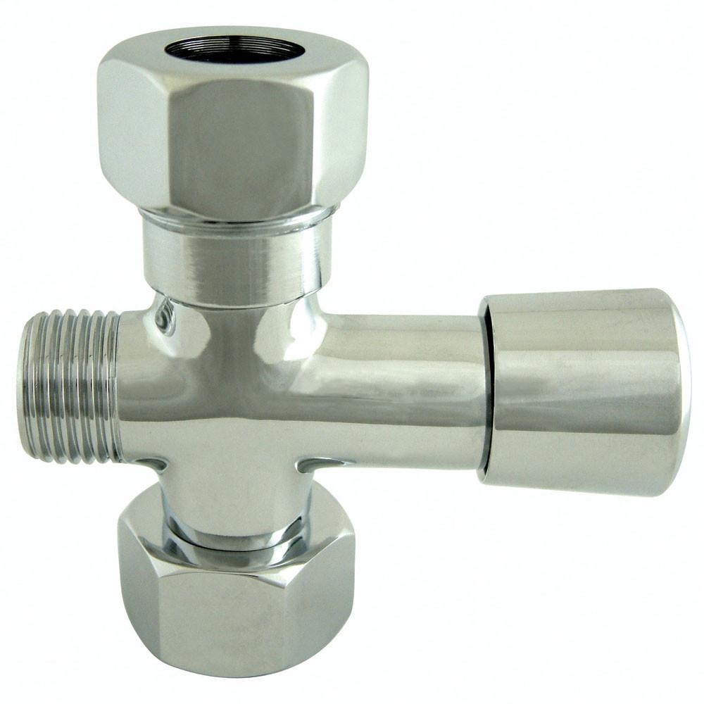 Kingston Chrome Shower Diverter With Button For Use With Clawfoot Tub Faucet