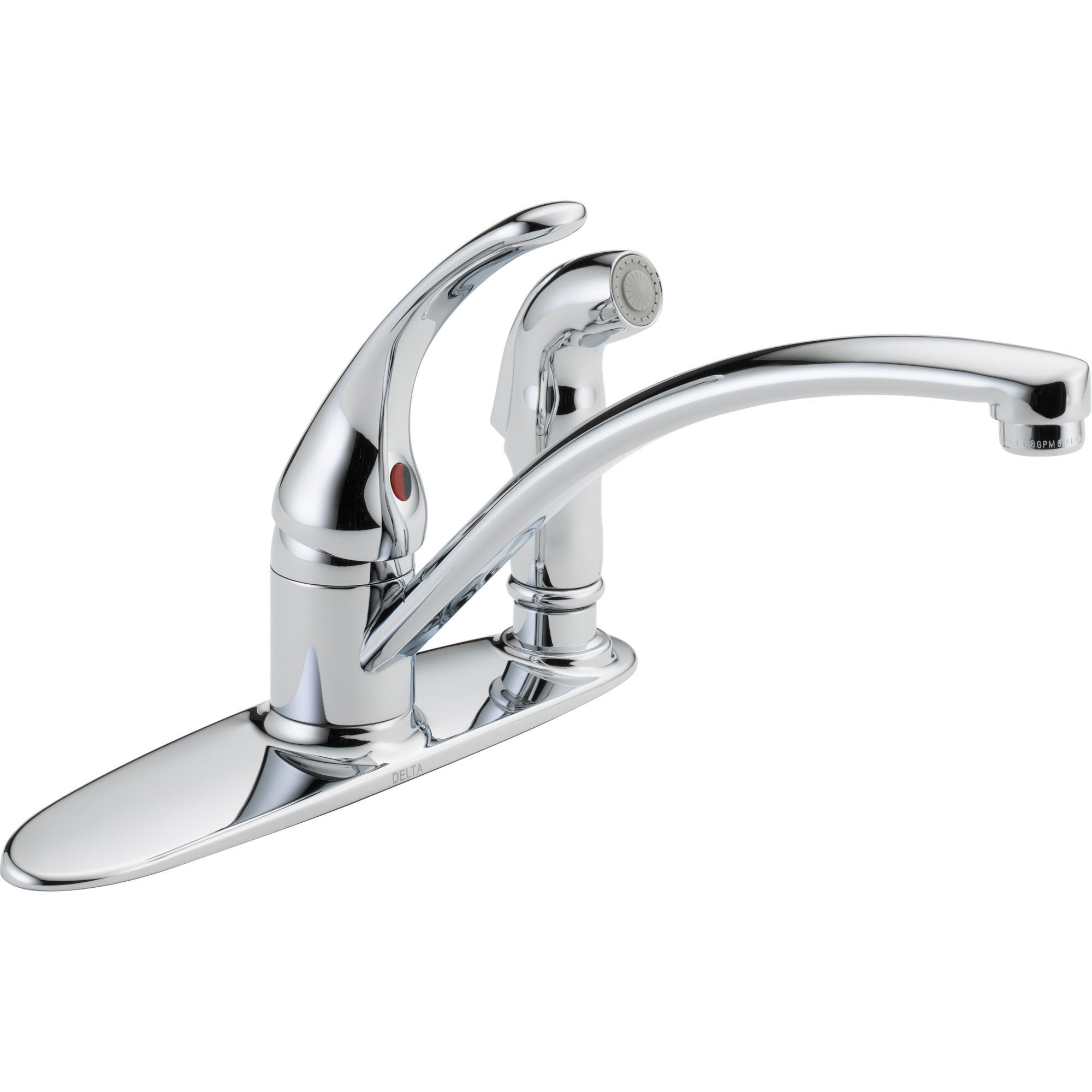 Delta Foundations Single Handle Chrome Kitchen Faucet With Side