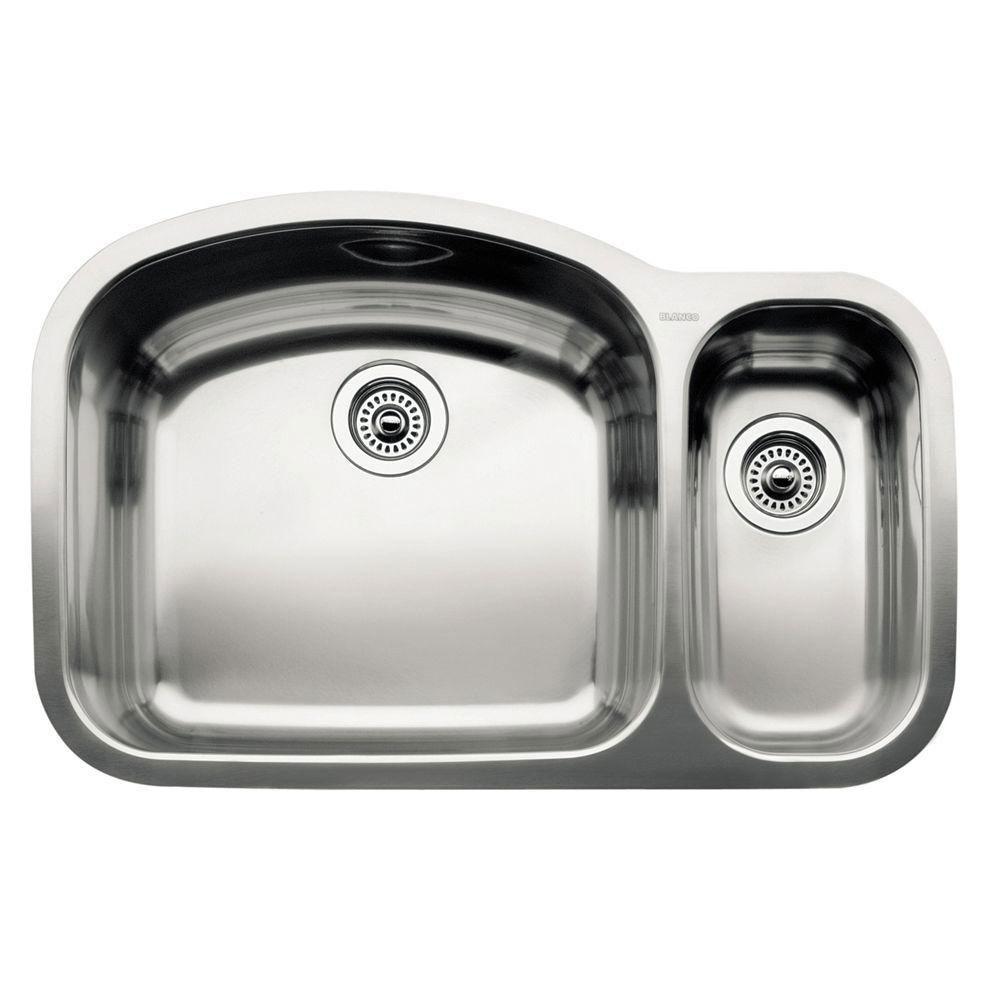 Blanco Wave Undermount Stainless Steel 32 1 Inch 0 Hole 1 1 2 Bowl Kitchen Sink 165461