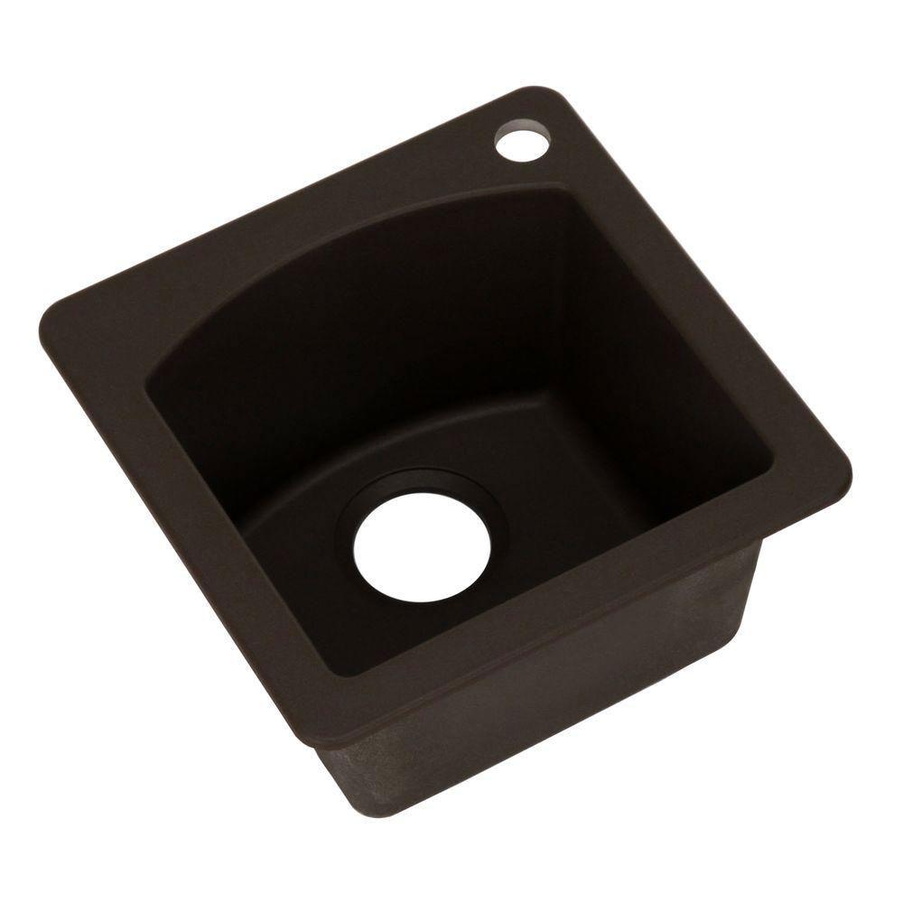 Blanco Diamond Dual Deck Composite 15 inch x 15 inch x 8 inch 1-Hole Bar Sink in Cafe Brown 462582