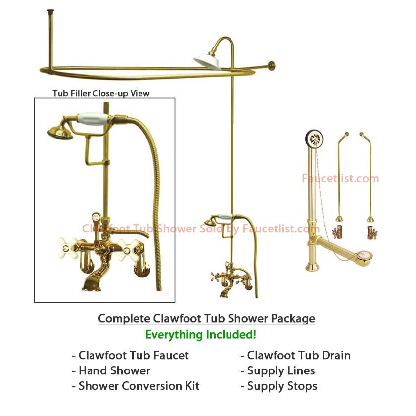 clawfoot tub shower package