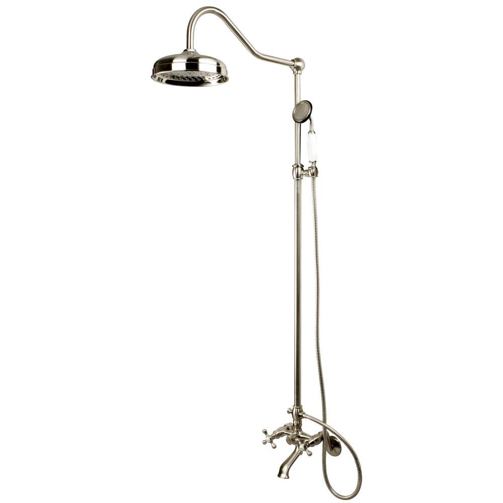 Kingston Brass Satin Nickel Clawfoot Tub Faucet Shower Combination