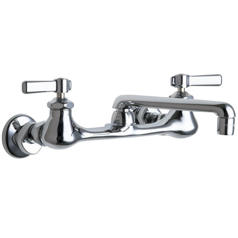 Chicago Faucets 2 Handle Kitchen Faucet In Chrome With 6 Inch S Type S FaucetListcom