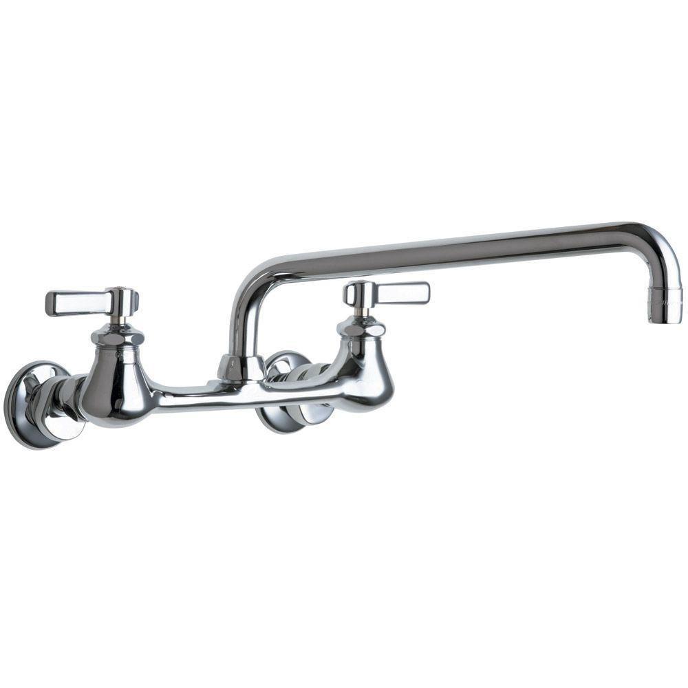 Chicago Faucets 2 Handle Kitchen Faucet In Chrome With 12 Inch L