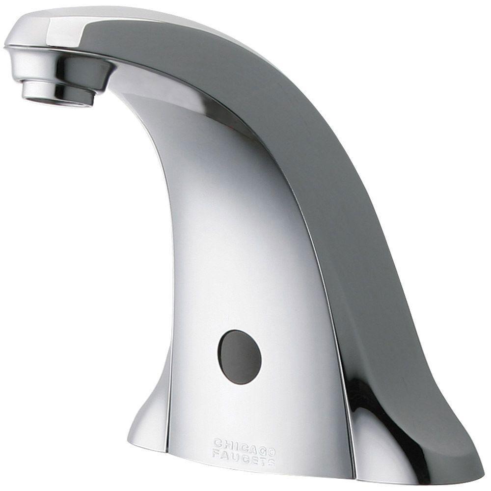 Chicago Faucets Chrome E Tronic 40 Traditional Sink Faucet With Dual Beam Infrared Sensor 519458