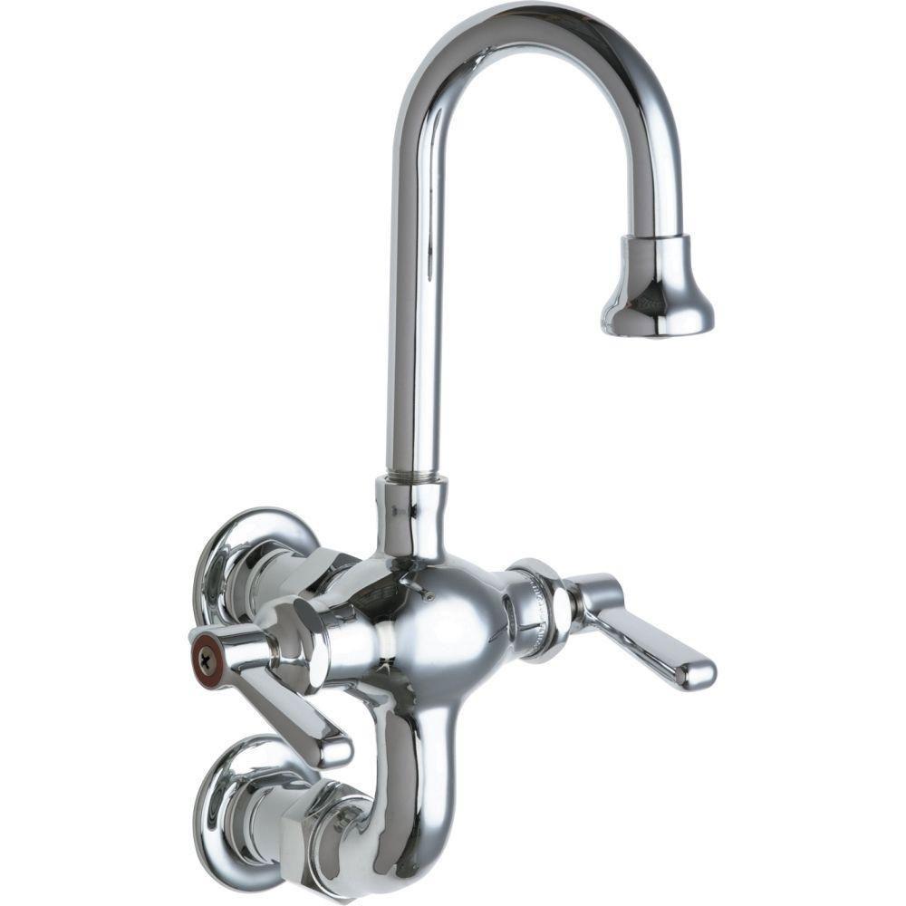 Chicago Faucets 2 Handle Kitchen Faucet In Chrome With 3 3 8 Inch