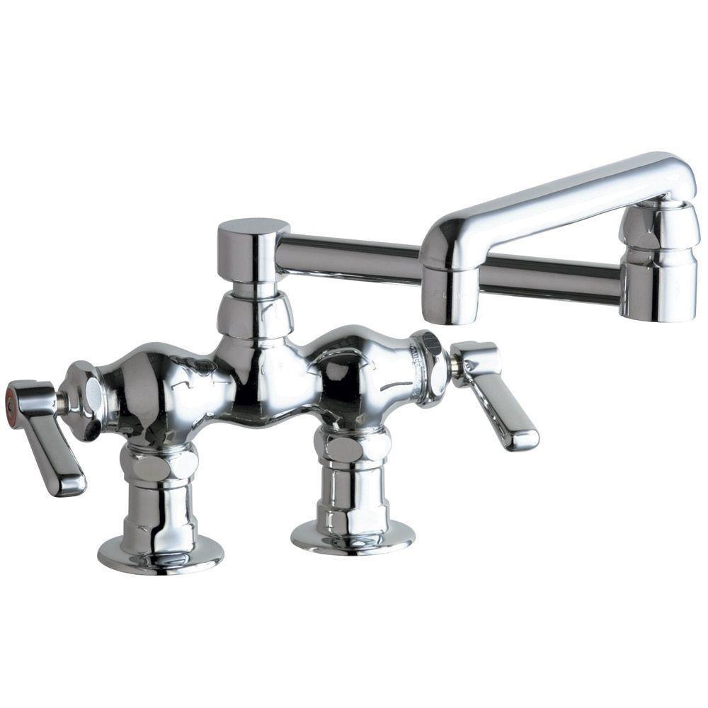 Chicago Faucets 2 Handle Kitchen Faucet In Chrome With 13 Inch Double FaucetListcom
