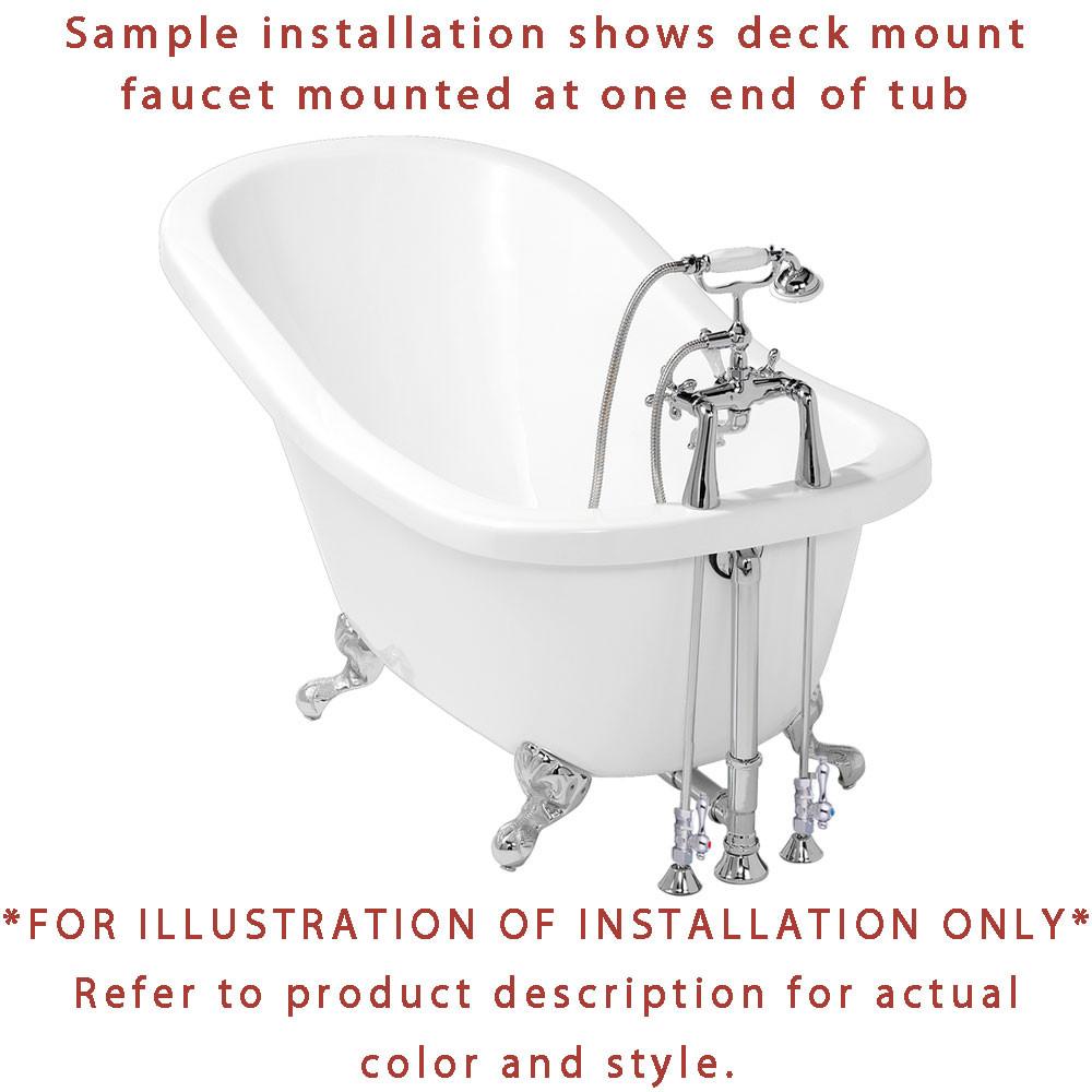 72 Cast Iron Freestanding Tub With Chrome Tub Faucet And Hardware
