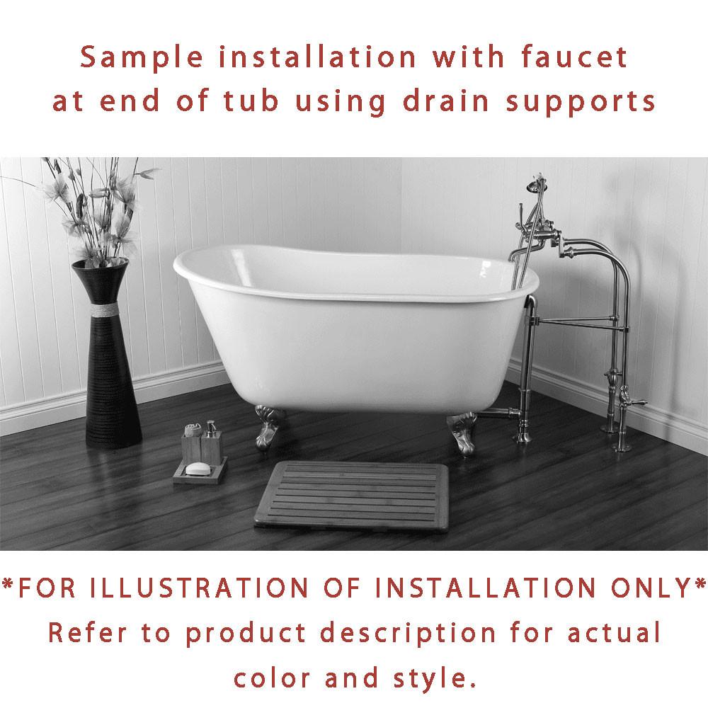 67 Clawfoot Tub W Floor Mount Satin Nickel Tub Filler Hardware