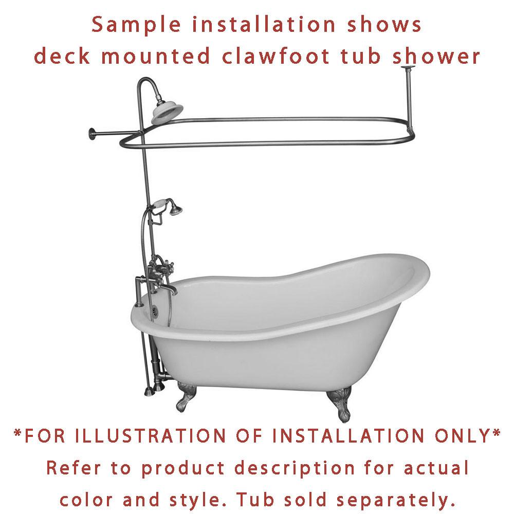 Oil Rubbed Bronze Clawfoot Tub Shower Faucet Kit With Enclosure
