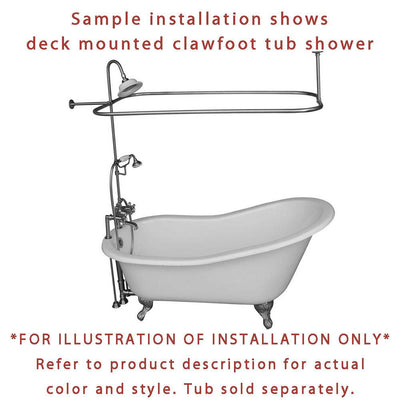 Oil Rubbed Bronze Clawfoot Tub Faucet Shower Kit With Enclosure