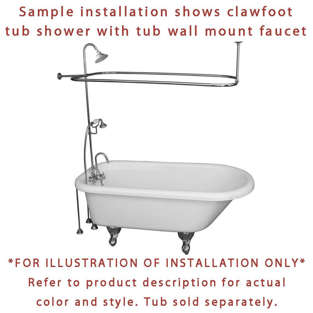 Oil Rubbed Bronze Clawfoot Tub Faucet Shower Kit With Enclosure