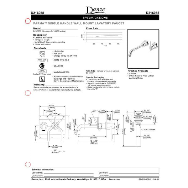 danze wall mount bathroom faucet