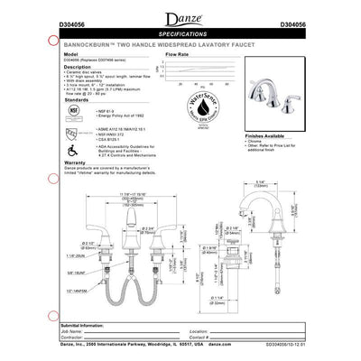 Danze Bannockburn Chrome Two Handle 8