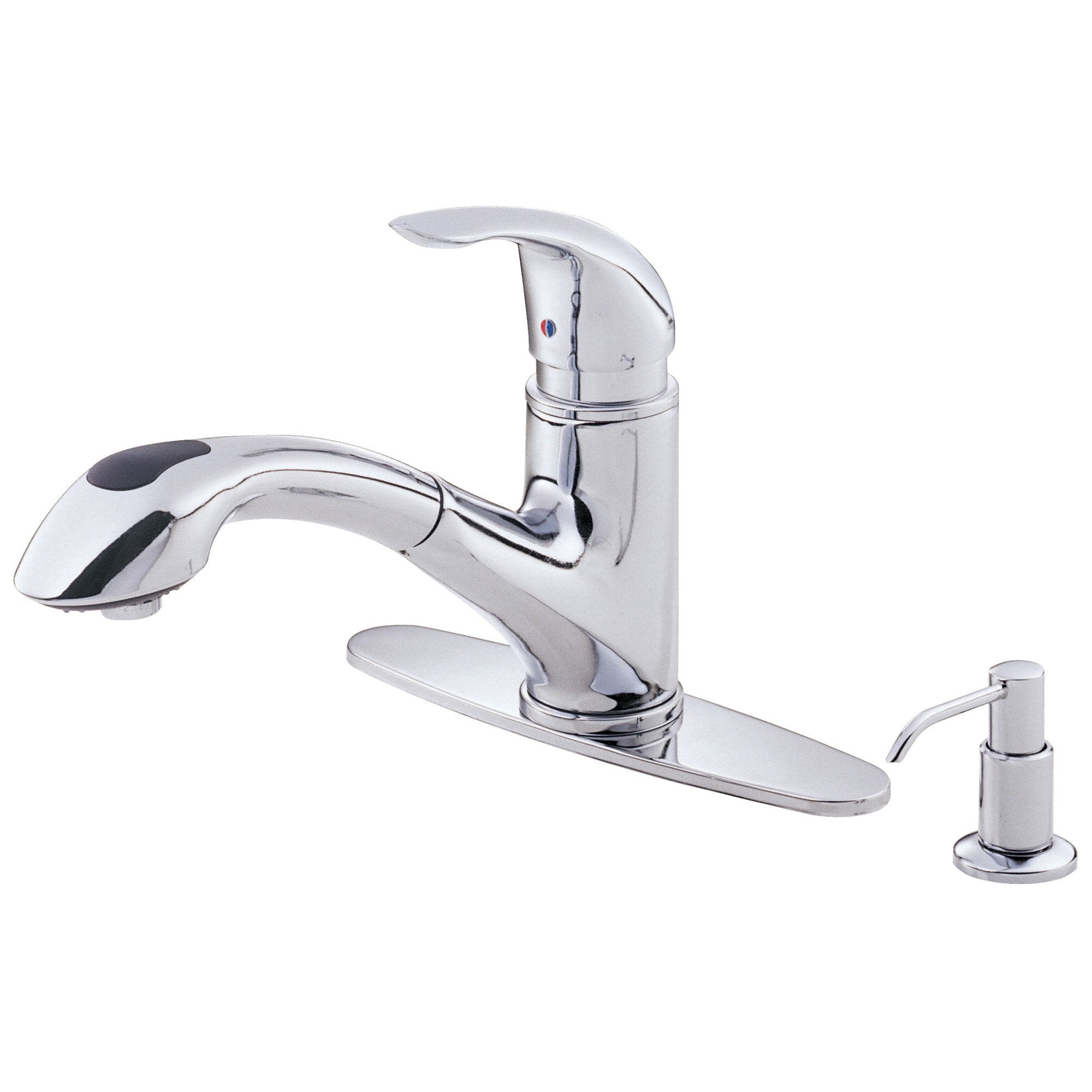 Danze Melrose Modern Chrome Pull Out Kitchen Faucet With Soap
