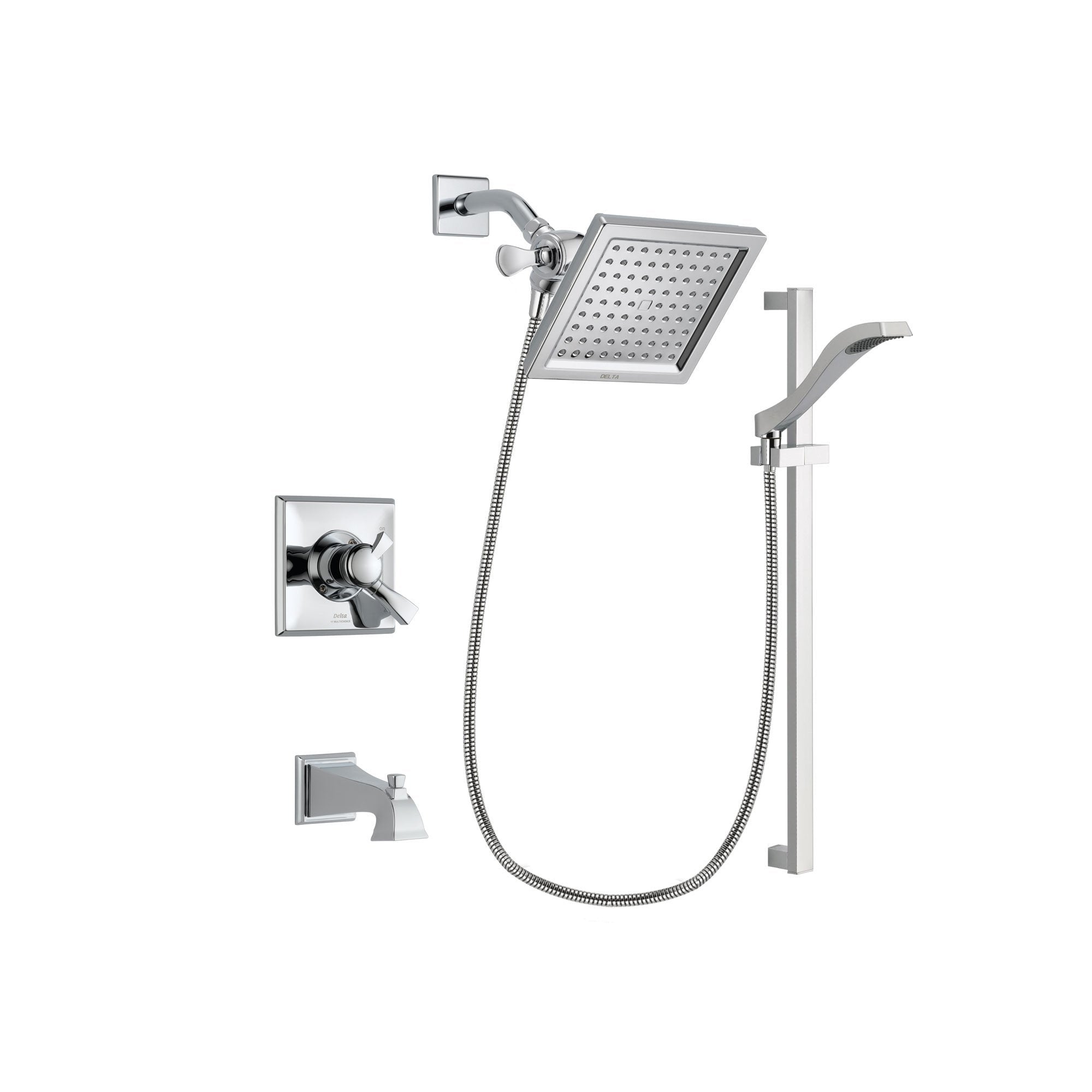 Delta Dryden Chrome Tub And Shower Faucet System With Hand Shower