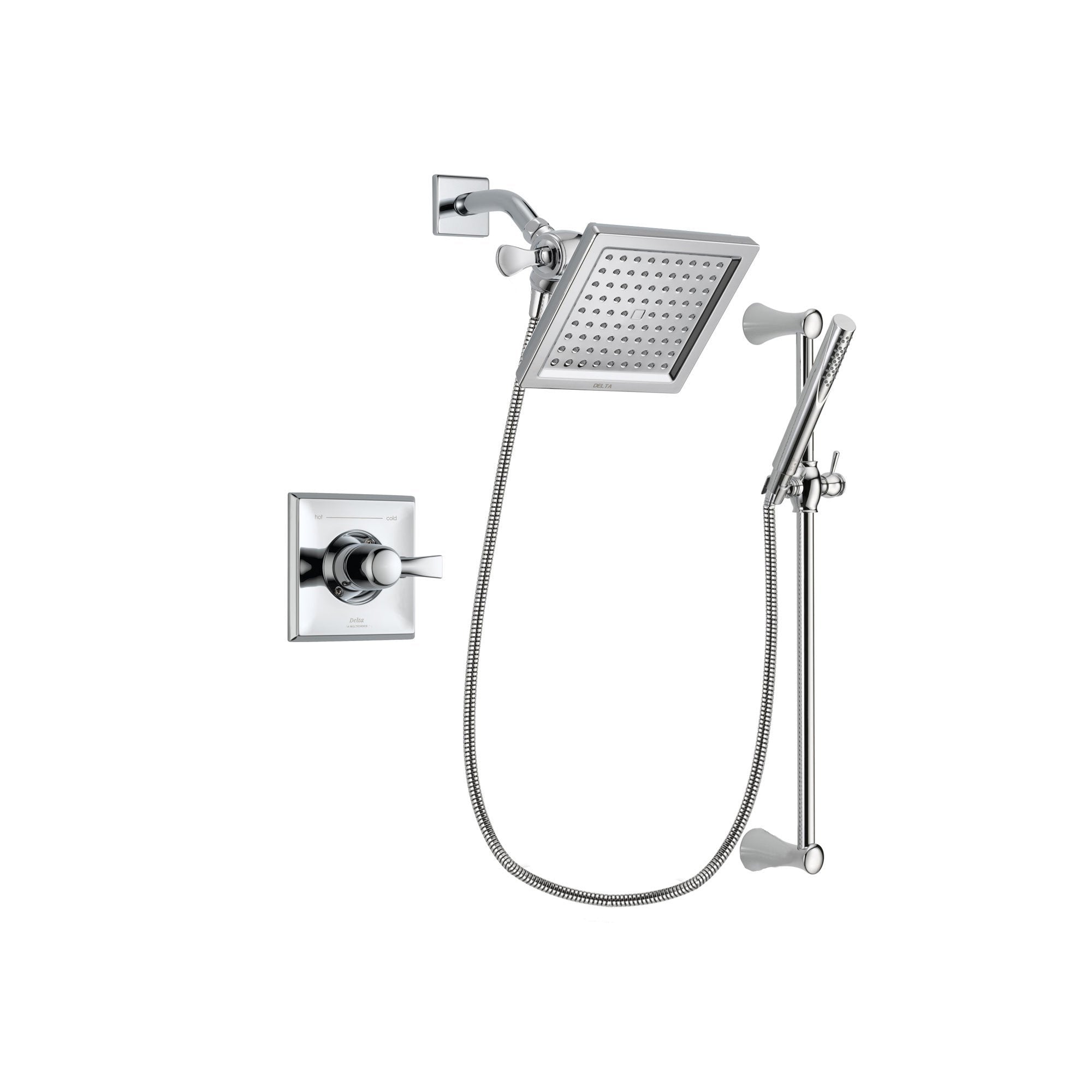Delta Dryden Chrome Shower Faucet System With Shower Head Hand