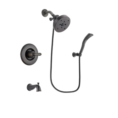 Delta Linden Venetian Bronze Finish Tub and Shower Faucet System Package with 5-1/2 inch Showerhead and Modern Wall Mount Personal Handheld Shower Spray Includes Rough-in Valve and Tub Spout DSP2967V