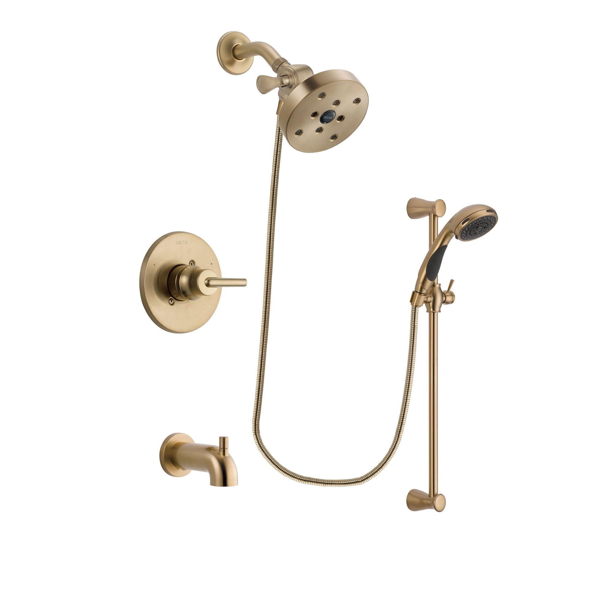 Delta Trinsic Champagne Bronze Finish Tub and Shower Faucet System