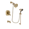 Delta Addison Champagne Bronze Finish Dual Control Tub and Shower Faucet System Package with Water-Efficient Shower Head and Personal Handheld Shower Spray with Slide Bar Includes Rough-in Valve and Tub Spout DSP3545V